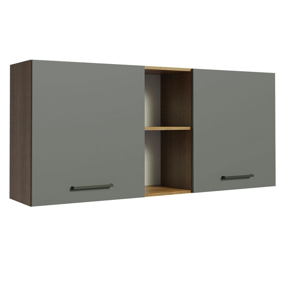 Alacena 150 cm 2 Puertas Agata Marrón/Gris
