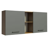 Alacena 150 cm 2 Puertas Agata Marrón/Gris