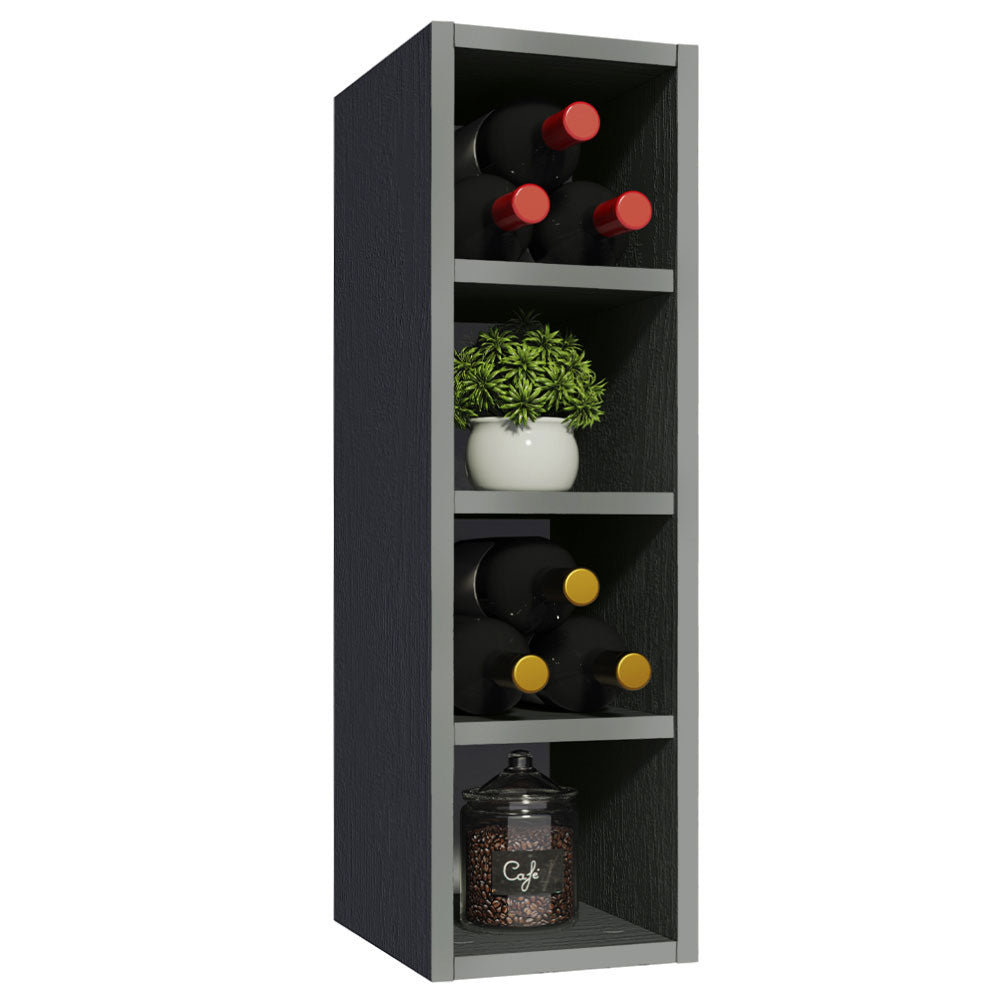 Alacena Porta Botellas 20 cm 4 Nichos Nice Gris