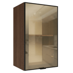 Alacena 40 cm 1 Puerta Marrón/Negro Vidrio Reflecta Bronce Vinilo Madesa