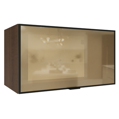 Alacena 40 cm 1 Puerta con Vidrio Reflecta Bronce Marrón/Negro Vinilo Madesa