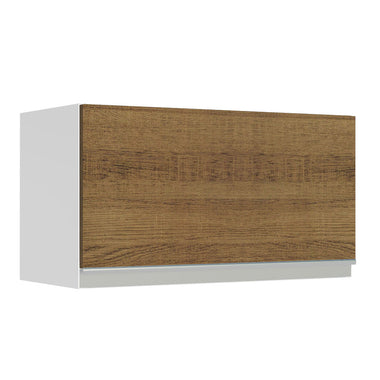 Alacena 60 cm 1 Puerta Rebatible Blanco/Marrón Glamy Madesa