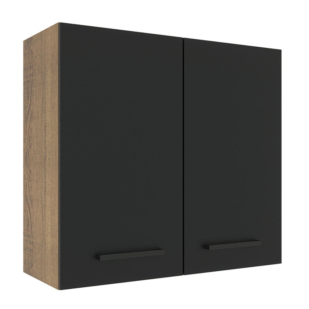 Alacena Cocina 70 cm 2 Puertas Marrón/Negro Agata Madesa
