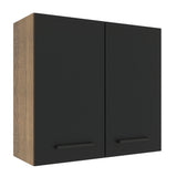 Alacena Cocina 70 cm 2 Puertas Marrón/Negro Agata Madesa