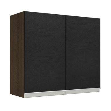 Alacena 70 cm 2 Puertas Marrón/Negro Glamy Madesa