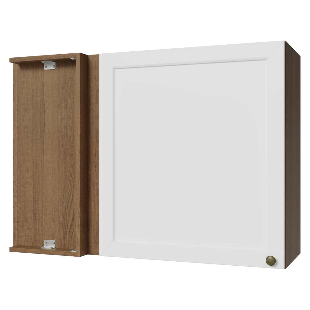 Alacena esquinero 1 Puerta Marrón/Blanco Vik Madesa