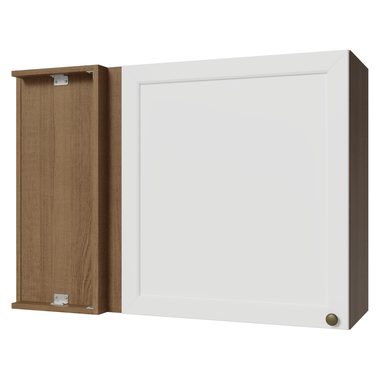 Alacena Esquinera 94 cm 1 Puerta Marrón/Blanco Vik Madesa