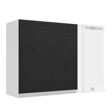 Alacena Esquinera 94 cm 1 Puerta Blanco/Negro Glamy Madesa
