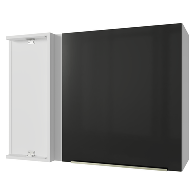 Alacena Esquinera 94 cm 1 Puerta Blanco/Negro Lux Madesa