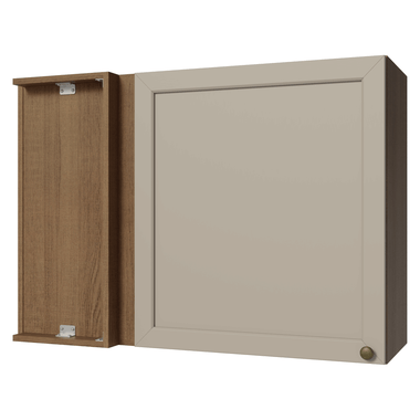 Alacena Esquinera 94 cm 1 Puerta Marrón/Crema Vik Madesa