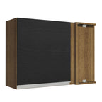 Alacena Esquinera 94 cm 1 Puerta Marrón/Negro Glamy Madesa
