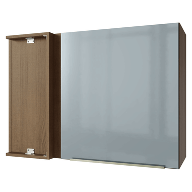 Alacena Esquinera 94 cm 1 Puerta Marrón/Gris Lux Madesa