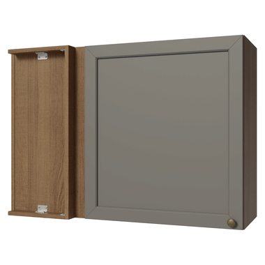 Alacena Esquinera 94 cm 1 Puerta Marrón/Gris Vik Madesa