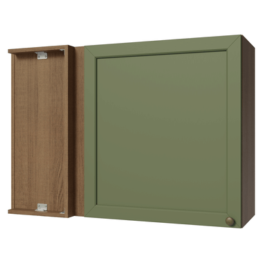 Alacena Esquinera 94 cm 1 Puerta Marrón/Verde Vik Madesa