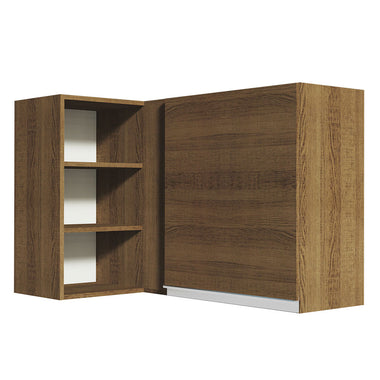 Alacena Esquinera 102 cm 1 Puerta para Línea de 60 cm de Profundidad Marrón Glamy Madesa