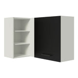 Alacena Cocina Esquinera 1 Puerta para línea de 60 cm de Profundidad Blanco/Negro Agata Madesa
