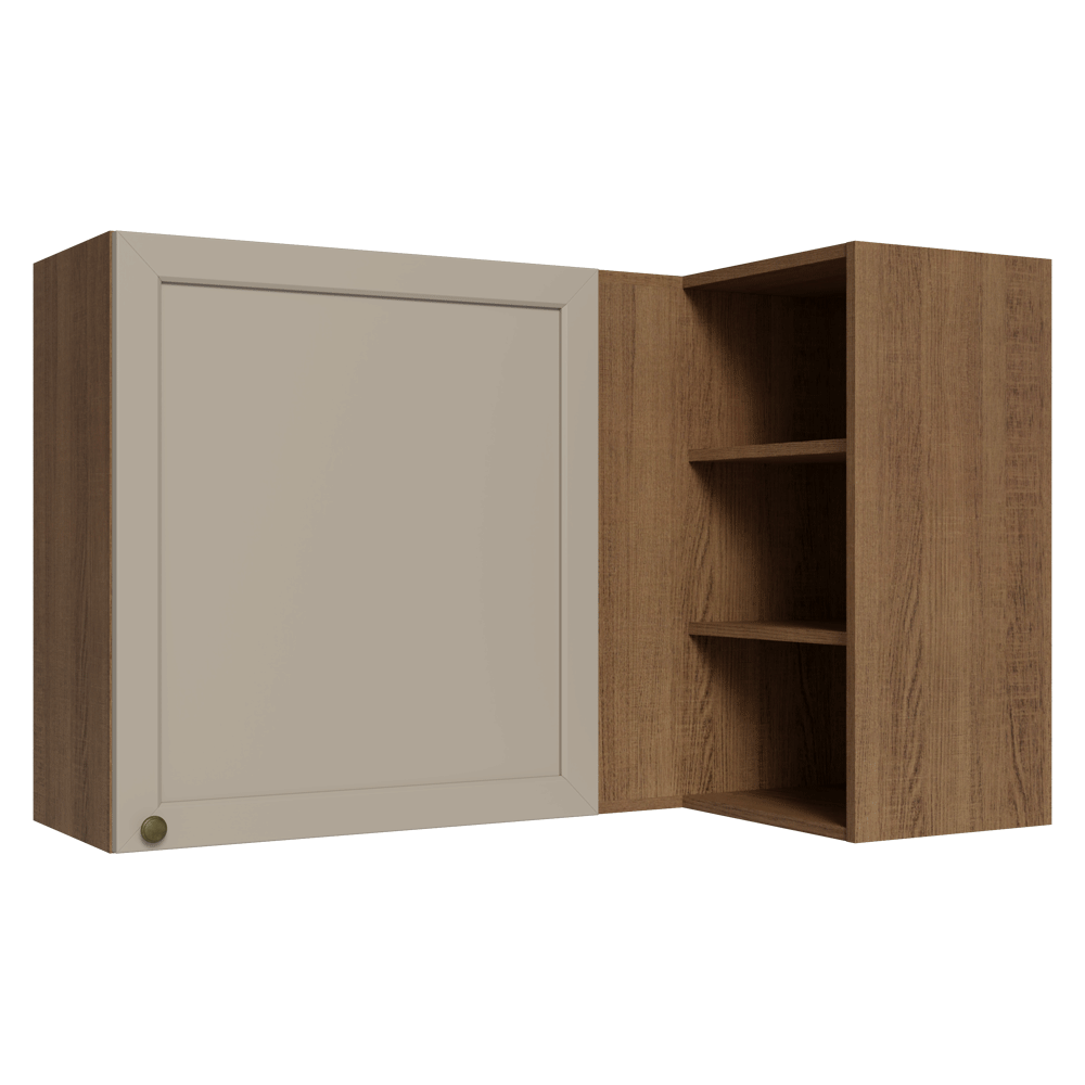 Alacena Cocina Esquinera Para Línea 60 cm de Profundidad Marrón/Crema Vik Madesa