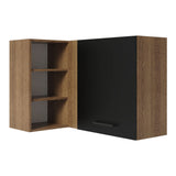 Alacena Cocina Esquinera 1 Puerta para línea de 60 cm de Profundidad Marrón/Negro Agata Madesa