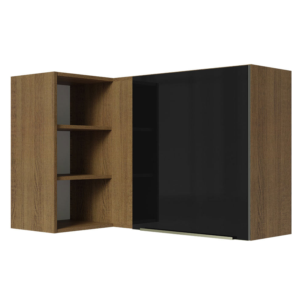 Alacena 102 cm 1 Puerta Lux Marrón/Negro