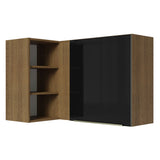 Alacena 102 cm 1 Puerta Lux Marrón/Negro