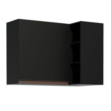 Alacena Esquinera 90 cm 1 Puerta Negro Reims Madesa