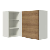 Alacena Cocina Esquinera 1 Puerta para línea de 60 cm de Profundidad Blanco/Marrón Stella Madesa