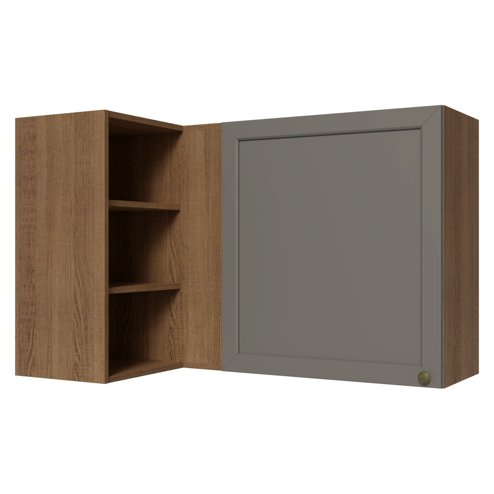 Alacena esquinero Para Linha 60 cm de Profundidade Marrón/Gris Vik Madesa