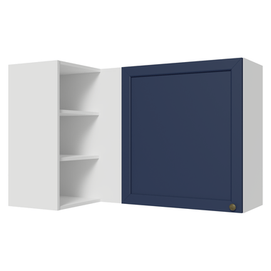 Alacena Esquinera 102 x 60 cm 1 Puerta Blanco/Azul Vik Madesa