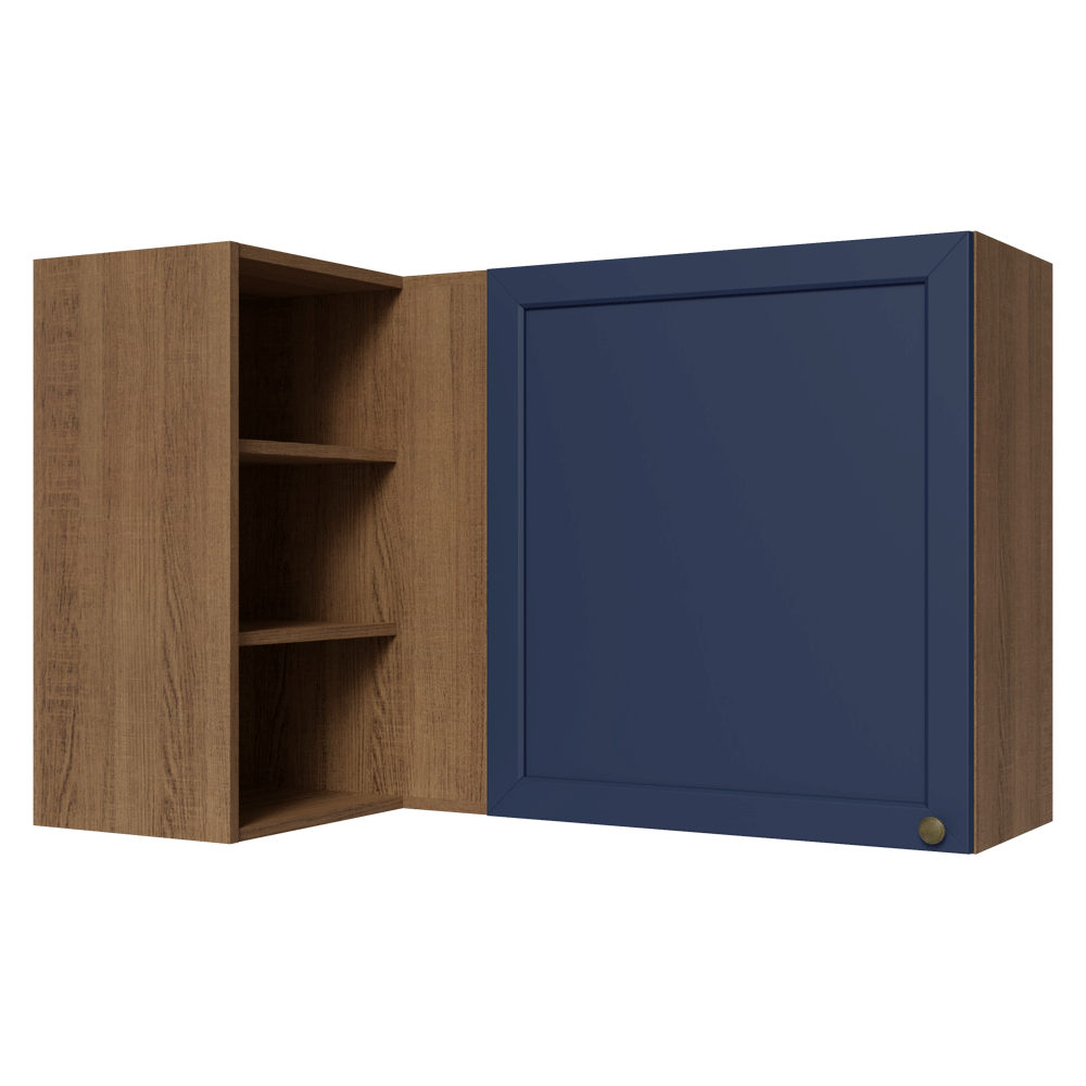 Alacena esquinero Para Linha 60 cm de Profundidade Marrón/Azul Vik Madesa