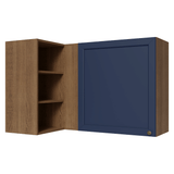 Alacena esquinero Para Linha 60 cm de Profundidade Marrón/Azul Vik Madesa