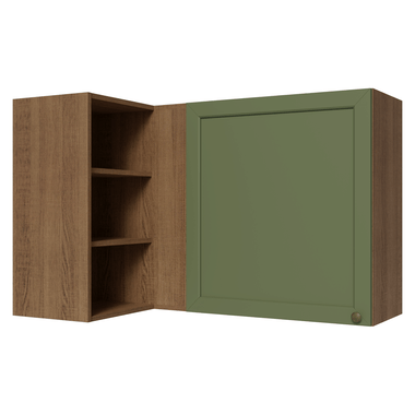 Alacena Esquinera 102 cm 1 Puerta para Línea de 60 cm de Profundidad Marrón/Verde Vik Madesa