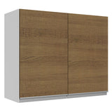Alacena Cocina 100% MDF 80 cm 2 Puertas Blanco/Marrón Acordes Madesa