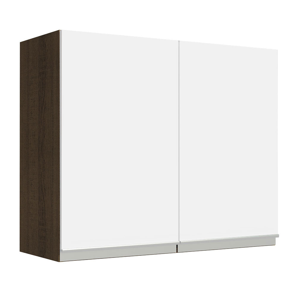 Alacena 80 cm 2 Puertas Glamy Marrón/Blanco