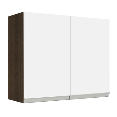 Alacena 80 cm 2 Puertas Marrón/Blanco Glamy Madesa