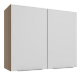 Alacena Cocina 80 cm 2 Puertas Marrón/Blanco Stella Madesa