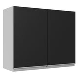 Alacena Cocina 100% MDF 80 cm 2 Puertas Blanco/Negro Acordes Madesa