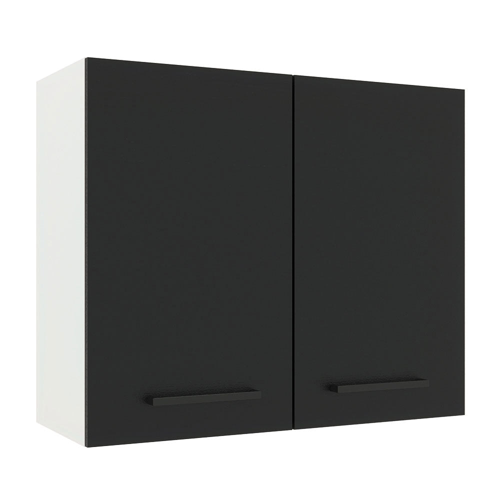 Alacena 80 cm 2 Puertas Agata Blanco/Negro