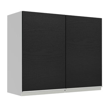 Alacena 80 cm 2 Puertas Blanco/Negro Glamy Madesa
