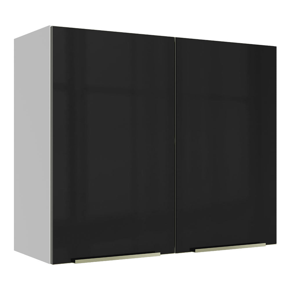 Alacena 80 cm 2 Puertas Lux Blanco/Negro