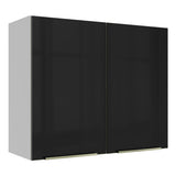 Alacena 80 cm 2 Puertas Lux Blanco/Negro