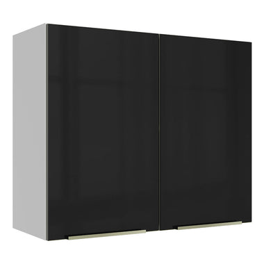 Alacena 80 cm 2 Puertas Blanco/Negro Lux Madesa