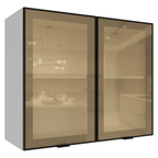 Alacena 80 cm 2 Puertas con Vidrio Reflecta Bronce Blanco/Negro Vinilo Madesa