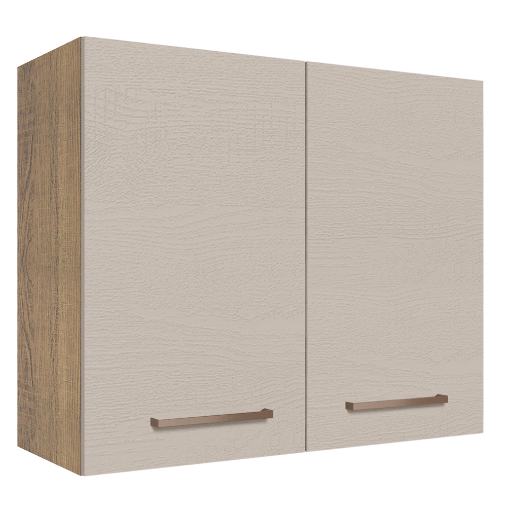 Alacena 80 cm 2 Puertas Agata Marrón/Crema