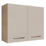 Alacena 80 cm 2 Puertas Agata Marrón/Crema