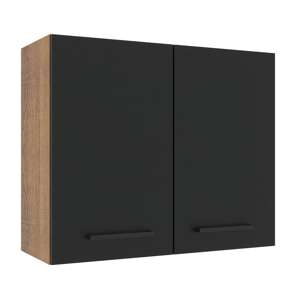 Alacena 80 cm 2 Puertas Agata Marrón/Negro