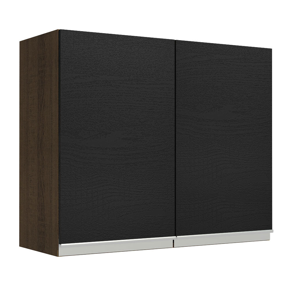 Alacena Gabinete Superior Cocina Madesa Glamy 80cm Marrón/Negro