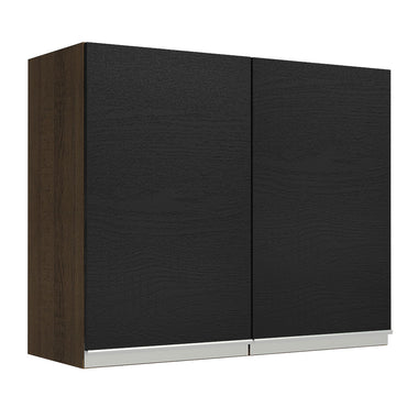 Alacena 80 cm 2 Puertas Marrón/Negro Glamy Madesa