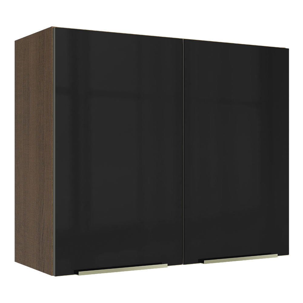Alacena 80 cm 2 Puertas Lux Marrón/Negro