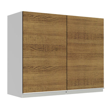 Alacena 80 cm 2 Puertas Blanco/Marrón Glamy Madesa