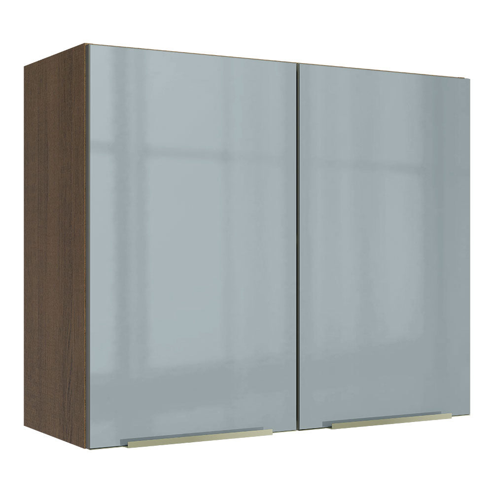 Alacena 80 cm 2 Puertas Lux Marrón/Gris